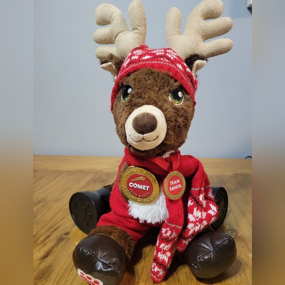 2014 Build-A-Bear Team Santa Comet reindeer w/ fair isle accessories and 2 boots - Picture 1 of 7